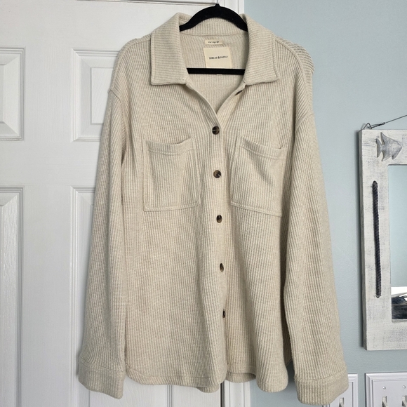 Thread & Supply Ribbed Button Down Cardigan L - Picture 4 of 9